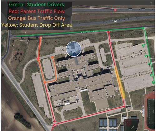 aerial map around high school